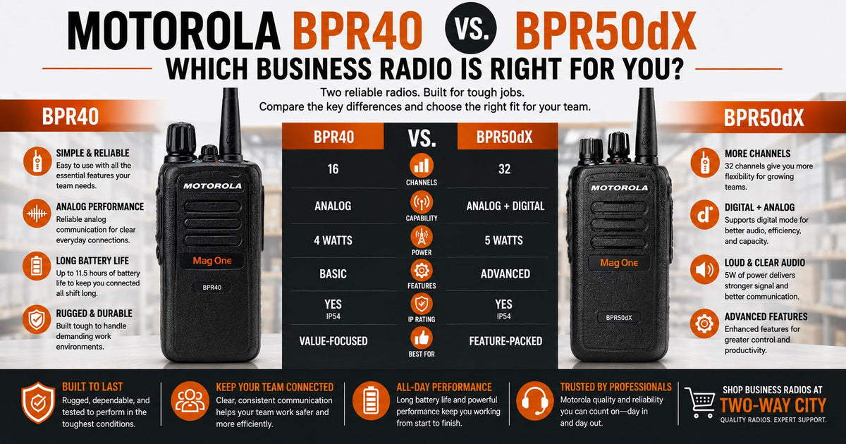 Motorola BPR40 vs. BPR50dX: Which Business Radio Is Right for You?