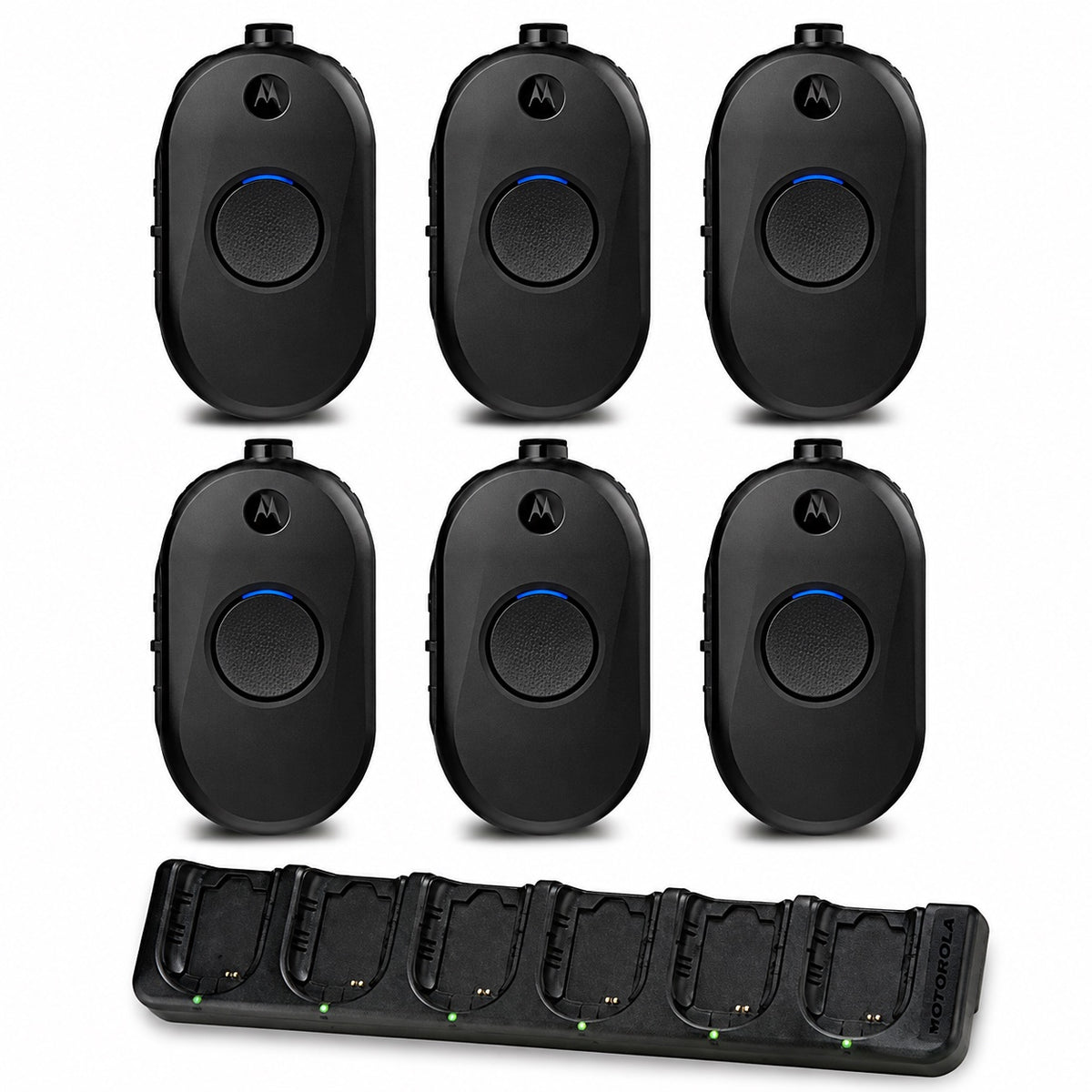 Motorola CLP1010e 6-Pack UHF Business Two-Way Radios with 6-Unit Multi-Charger
