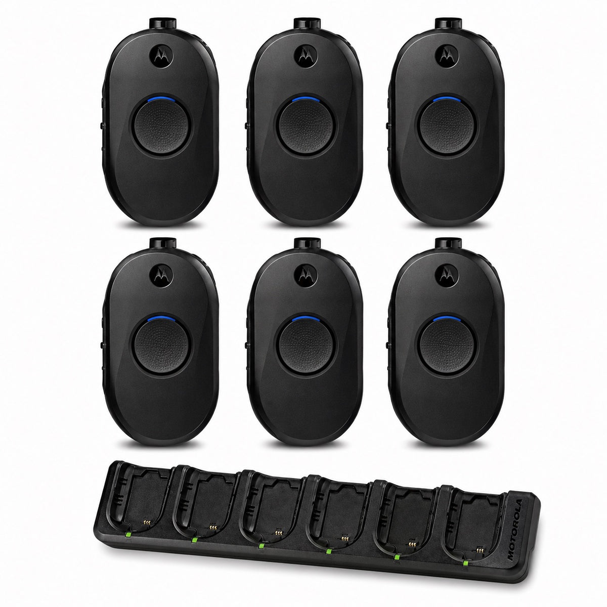 Motorola CLP1080e 6-Pack UHF Business Two-Way Radios with 6-Unit Multi-Charger